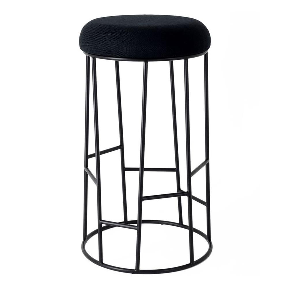 Cafe Lighting & Living Aiden Black Steel Bar Stool (Black Linen) by Cafe Lighting & Living - ISBN: 9320294140086