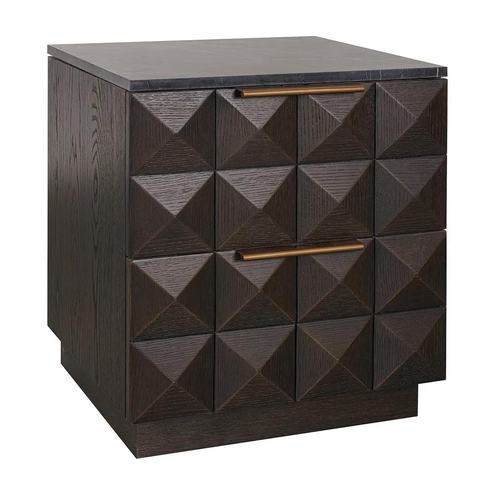 Cafe Lighting & Living Benedict Smoked Oak Bedside Table (Black Marble) by Cafe Lighting & Living - ISBN: 9320294140871