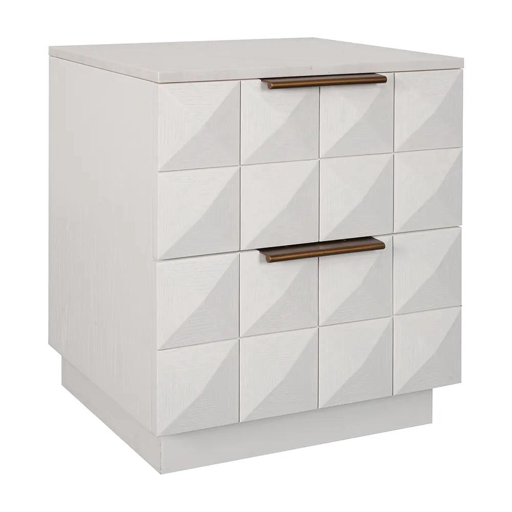 Cafe Lighting & Living Benedict White Oak Bedside Table (White Marble) by Cafe Lighting & Living - ISBN: 9320294140888