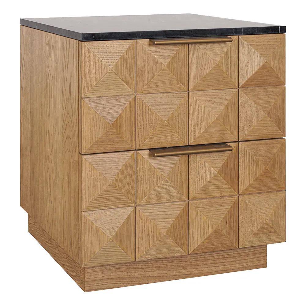 Cafe Lighting & Living Benedict Natural Oak Bedside Table (Black Marble) by Cafe Lighting & Living - ISBN: 9320294140956