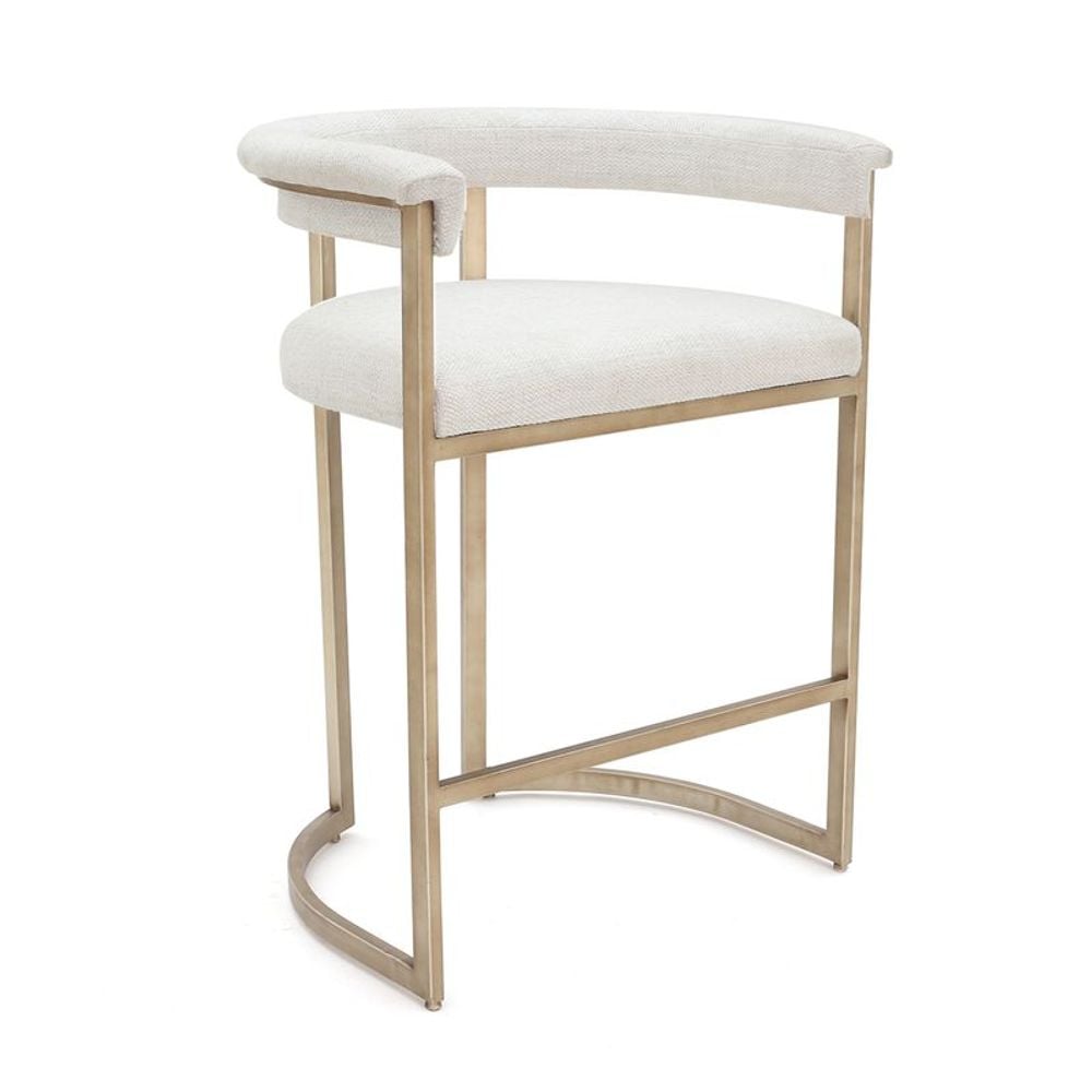 Cafe Lighting & Living Dino Kitchen Stool with Upholstered Arms (Natural Linen) by Cafe Lighting & Living - ISBN: 9320294141250