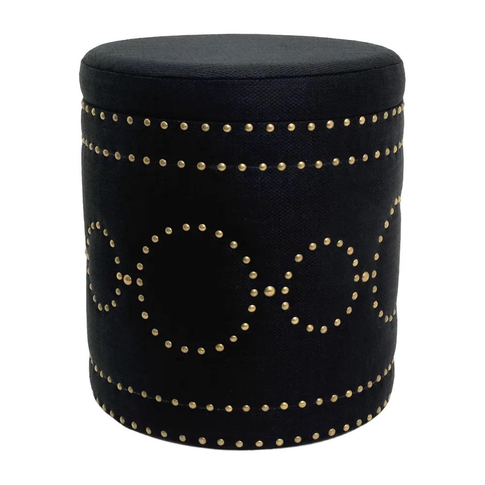 Cafe Lighting & Living Bradshaw Round Storage Stool (Black Linen) by Cafe Lighting & Living - ISBN: 9320294141663