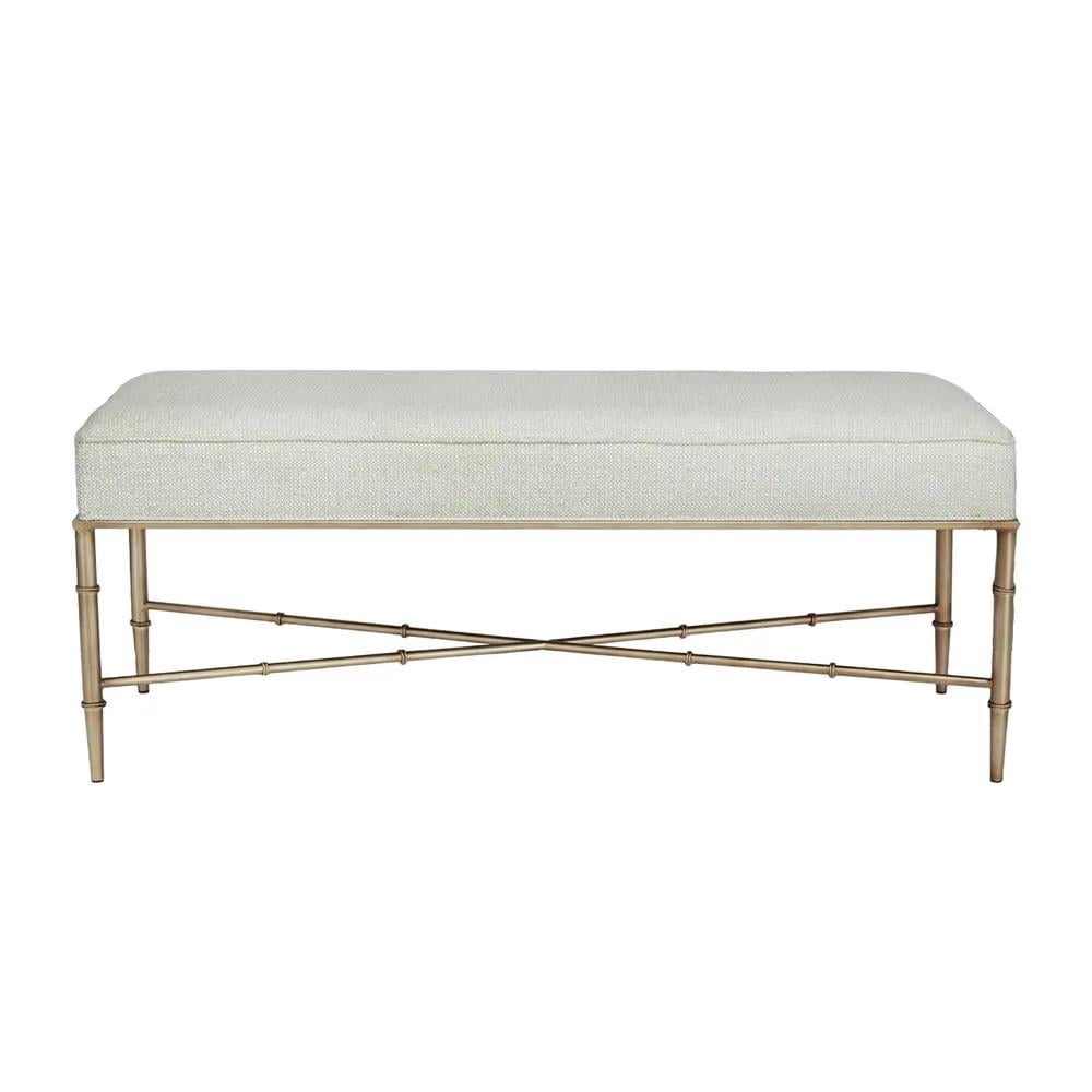 Cafe Lighting & Living Hacienda Antique Gold Iron Bench Ottoman (Speckle Ecru) by Cafe Lighting & Living - ISBN: 9320294141694
