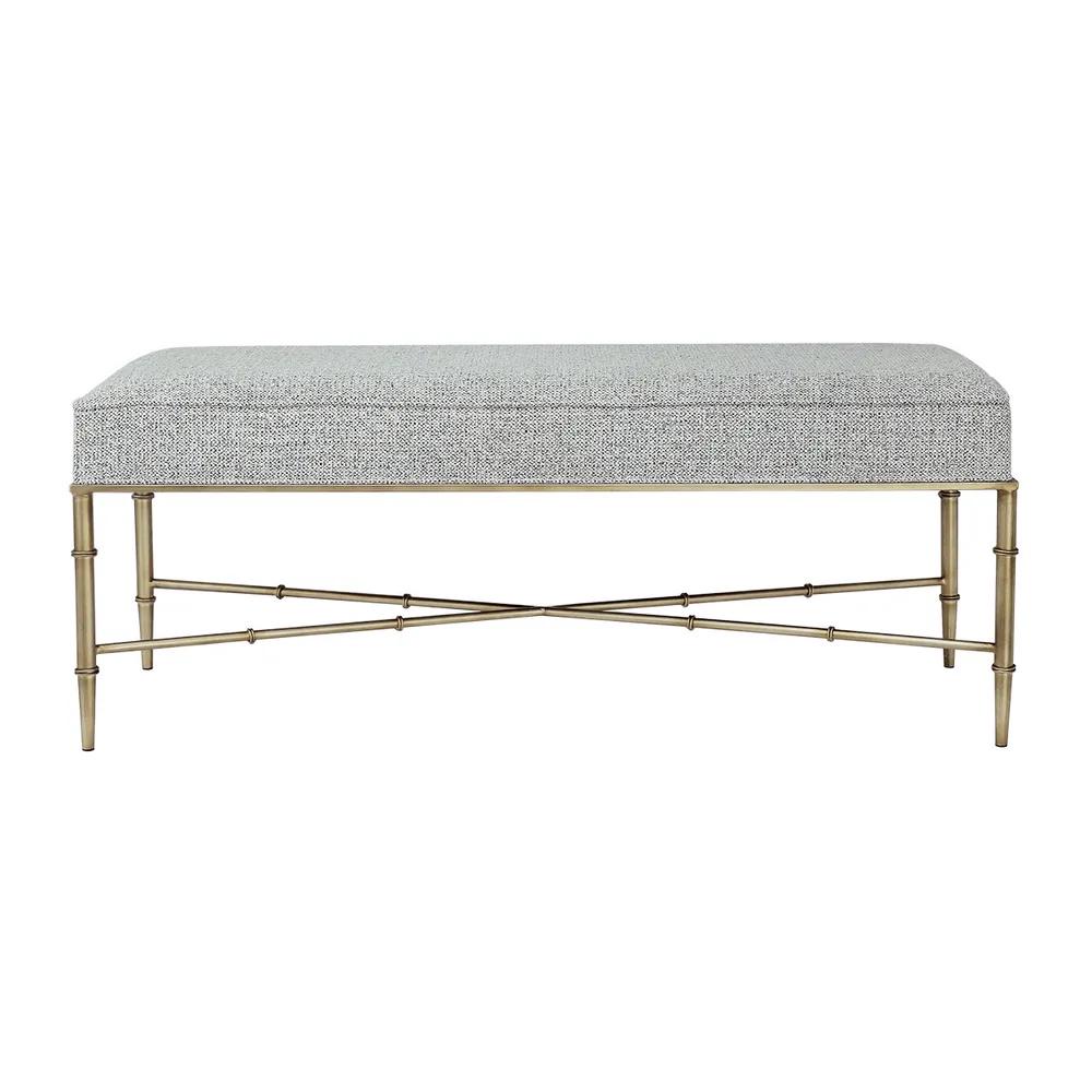 Cafe Lighting & Living Hacienda Antique Gold Iron Bench Ottoman (Salt & Pepper) by Cafe Lighting & Living - ISBN: 9320294141700