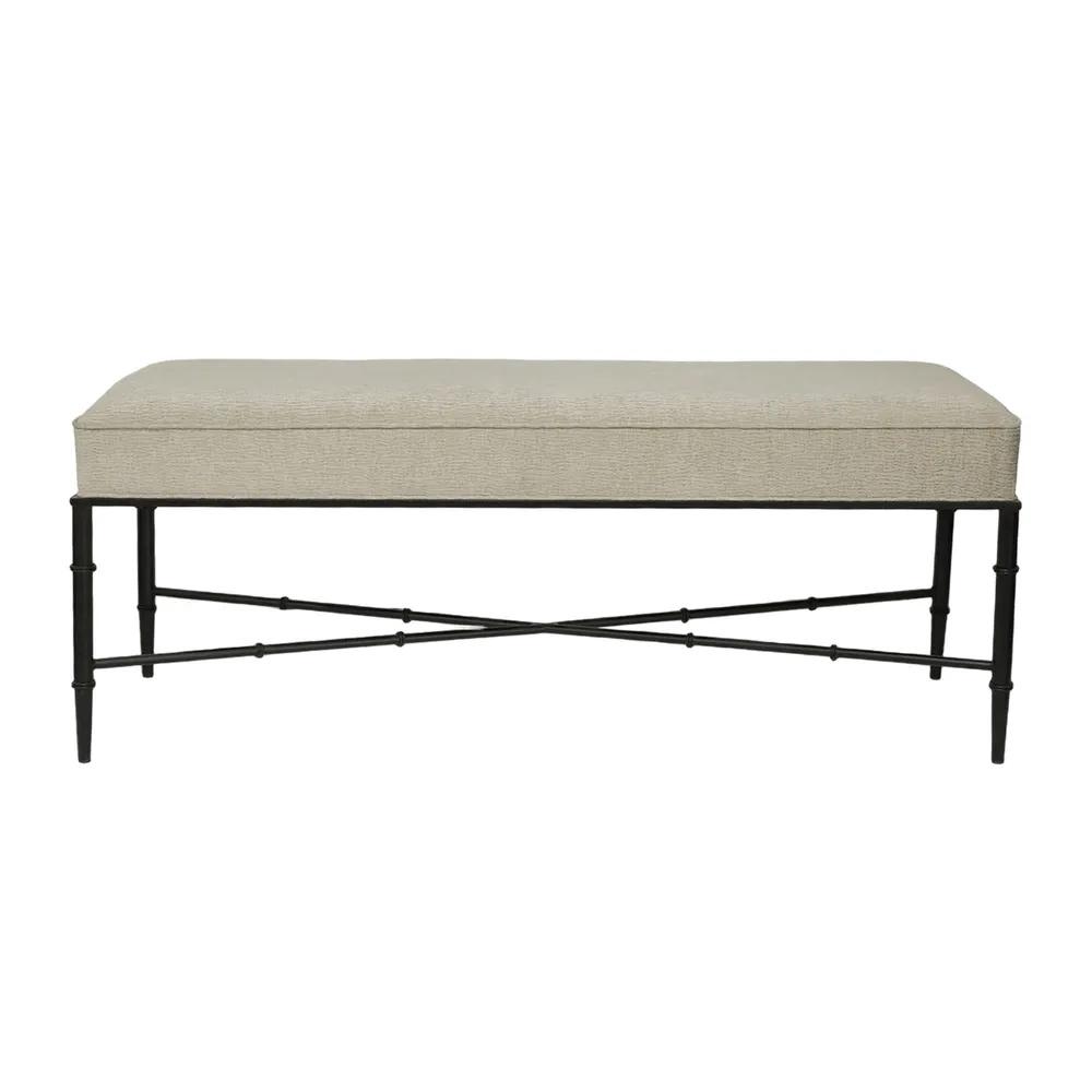 Cafe Lighting & Living Hacienda Black Iron Bench Ottoman (Wheat) by Cafe Lighting & Living - ISBN: 9320294141748
