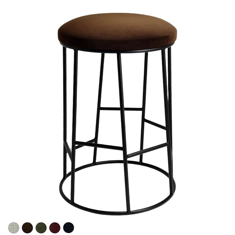 Cafe Lighting & Living Aiden Black Steel Kitchen Stool (Dark Chocolate Velvet) by Cafe Lighting & Living - ISBN: 9320294141922