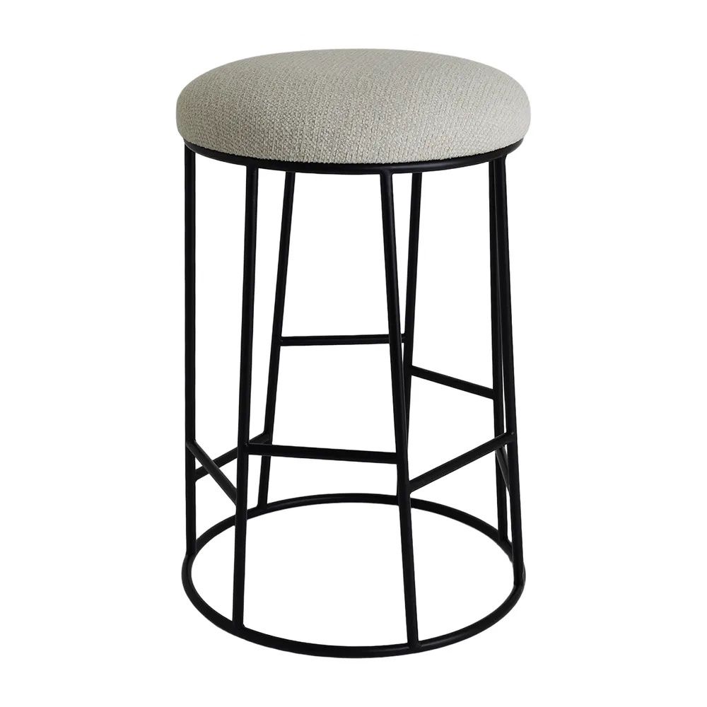 Cafe Lighting & Living Aiden Black Steel Kitchen Stool (Speckle Ecru) by Cafe Lighting & Living - ISBN: 9320294141939