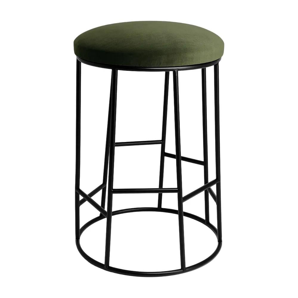 Cafe Lighting & Living Aiden Black Steel Kitchen Stool (Moss Velvet) by Cafe Lighting & Living - ISBN: 9320294141946