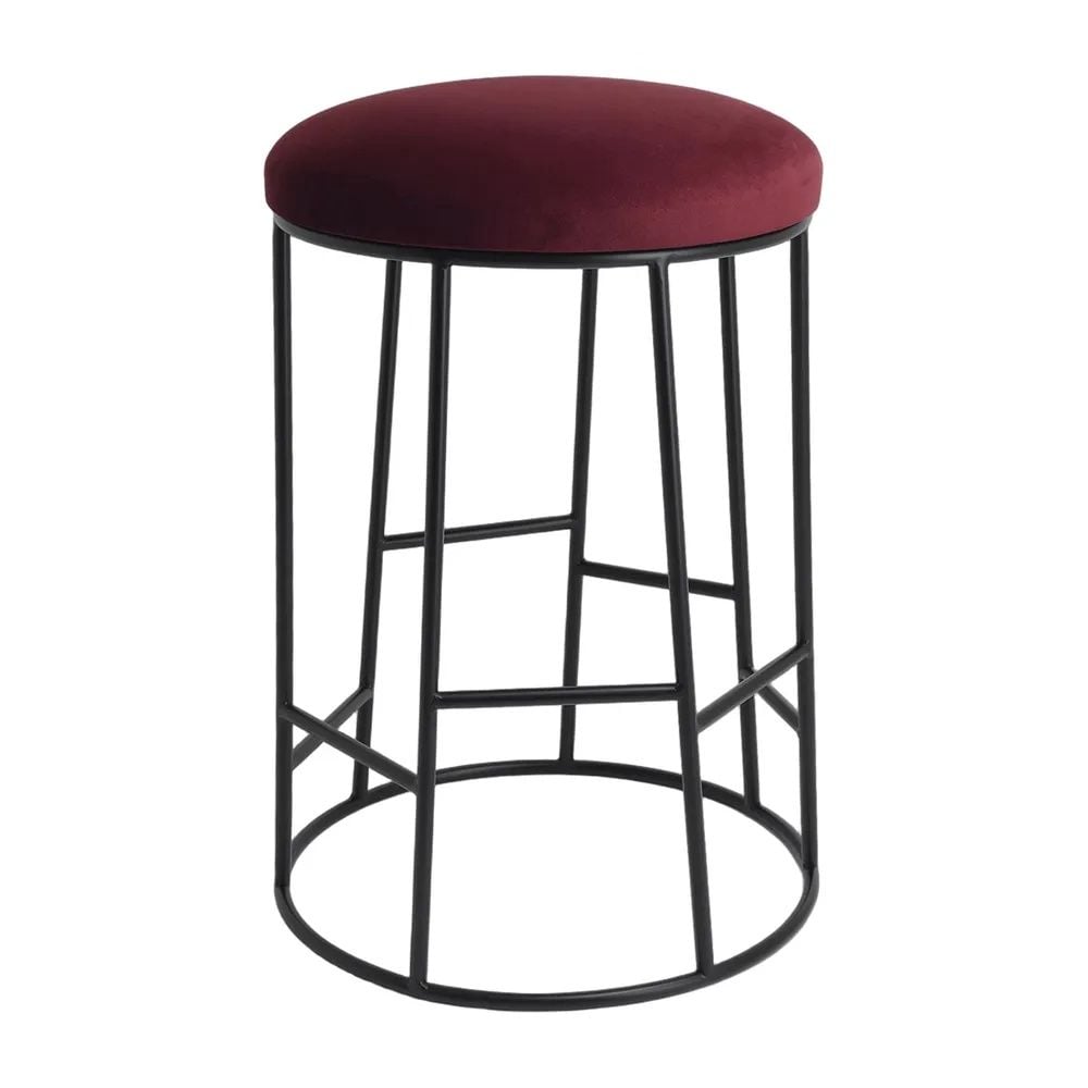 Cafe Lighting & Living Aiden Black Steel Kitchen Stool (Mulberry Velvet) by Cafe Lighting & Living - ISBN: 9320294141953