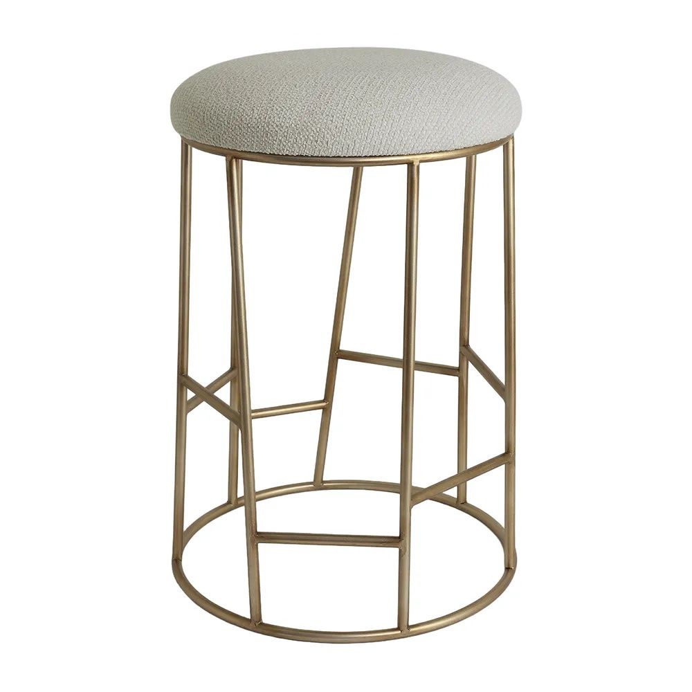 Cafe Lighting & Living Aiden Gold Steel Kitchen Stool (Speckle Ecru) by Cafe Lighting & Living - ISBN: 9320294141977