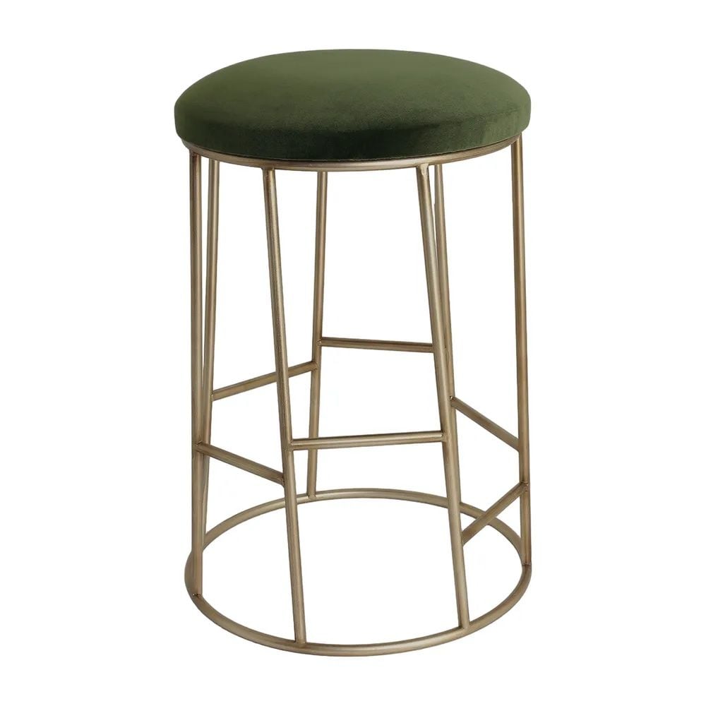Cafe Lighting & Living Aiden Gold Steel Kitchen Stool (Moss Velvet) by Cafe Lighting & Living - ISBN: 9320294141984