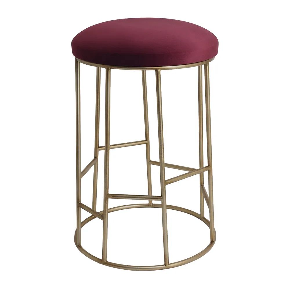 Cafe Lighting & Living Aiden Gold Steel Kitchen Stool (Mulberry Velvet) by Cafe Lighting & Living - ISBN: 9320294141991