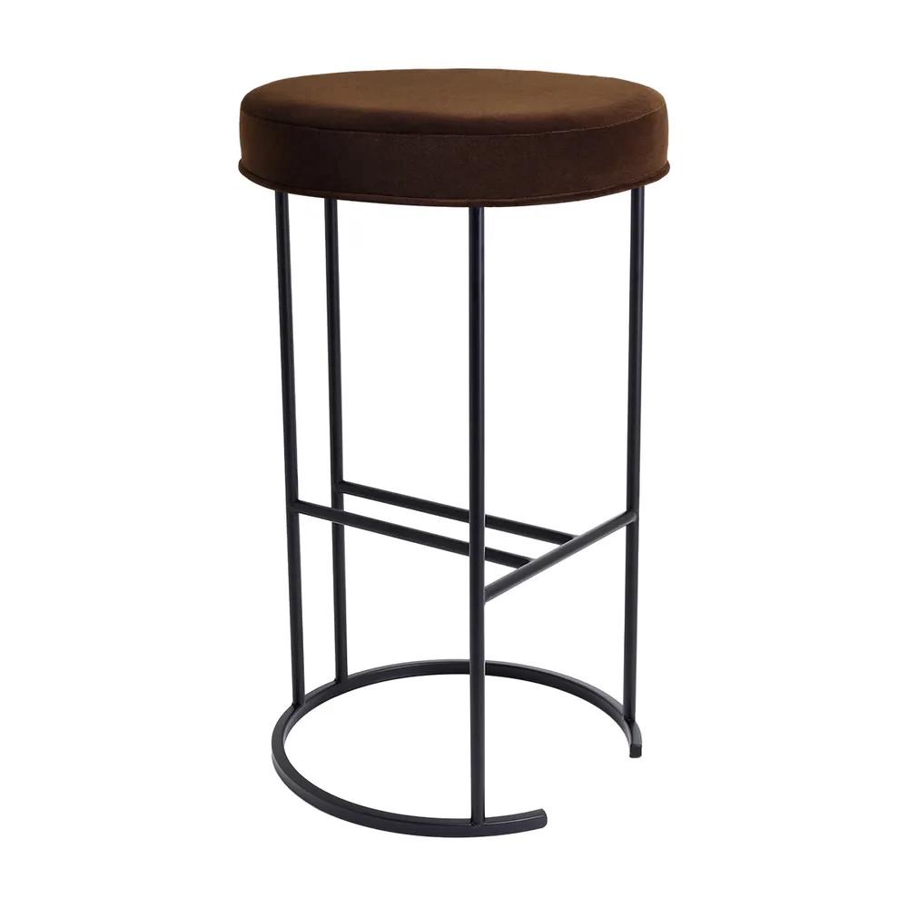 Cafe Lighting & Living Blackley Black Iron Kitchen Stool (Dark Chocolate Velvet) by Cafe Lighting & Living - ISBN: 9320294142042
