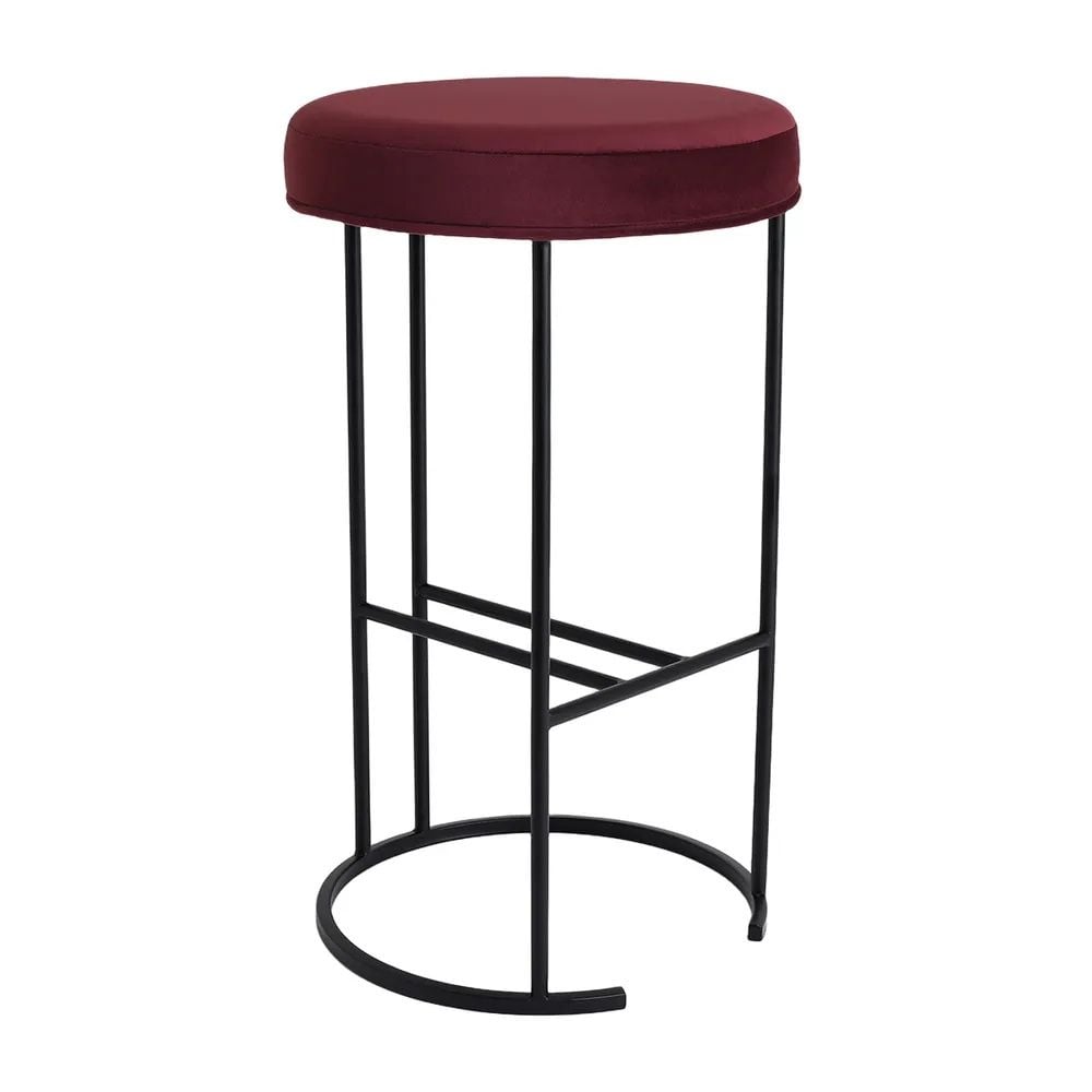 Cafe Lighting & Living Blackley Black Iron Kitchen Stool (Mulberry Velvet) by Cafe Lighting & Living - ISBN: 9320294142073