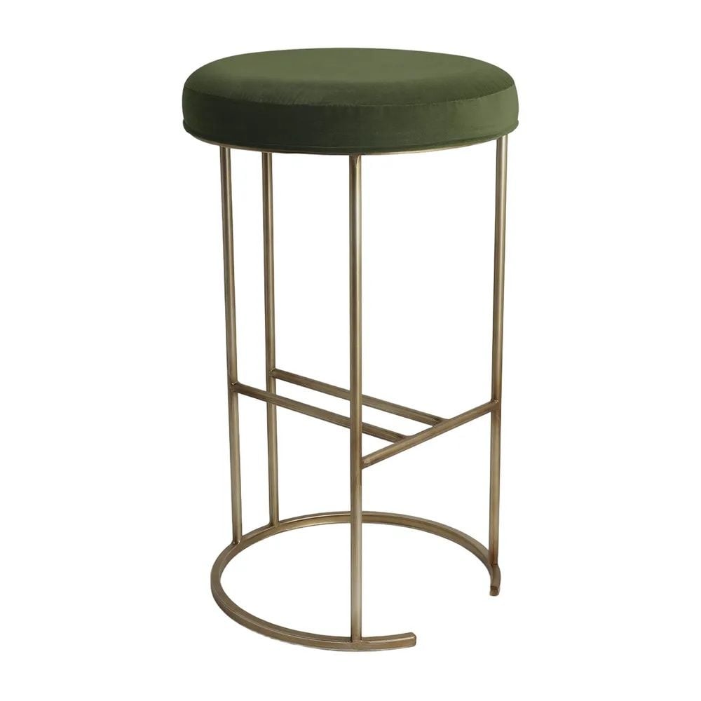 Cafe Lighting & Living Blackley Gold Iron Kitchen Stool (Moss Velvet) by Cafe Lighting & Living - ISBN: 9320294142103