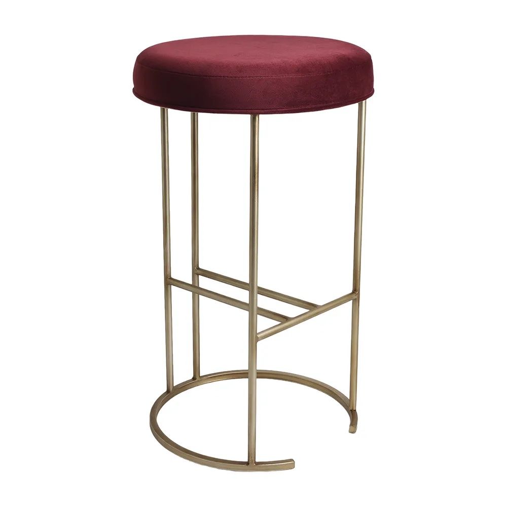 Cafe Lighting & Living Blackley Gold Iron Kitchen Stool (Mulberry Velvet) by Cafe Lighting & Living - ISBN: 9320294142110