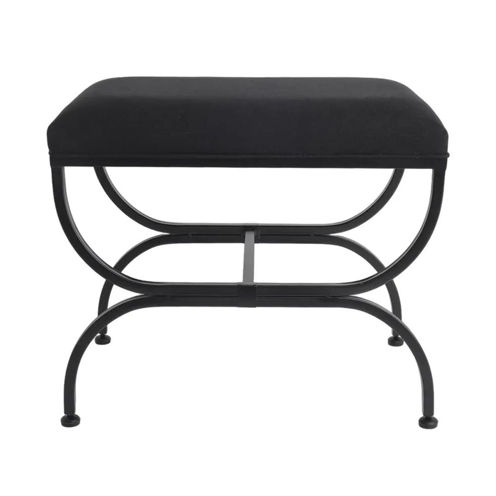Cafe Lighting & Living Novak Black Iron Stool (Black Linen) by Cafe Lighting & Living - ISBN: 9320294146941