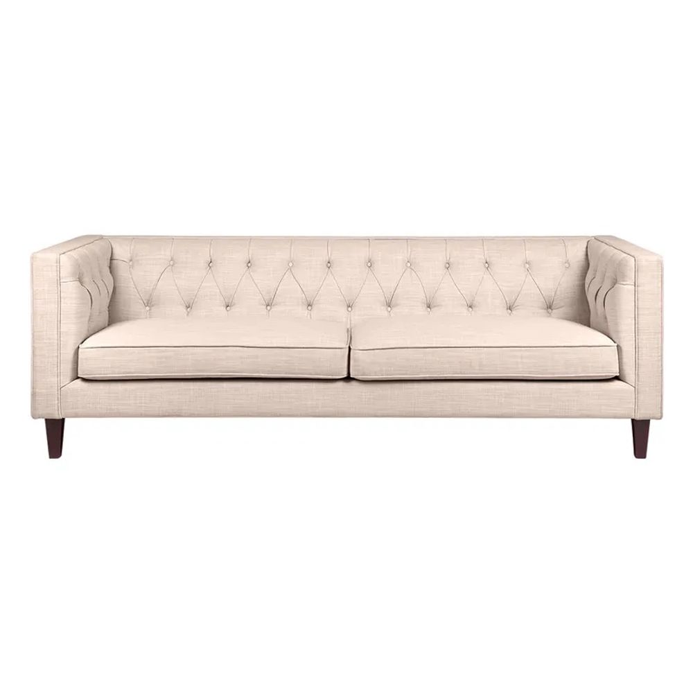 Cafe Lighting & Living Tuxedo 3-Seater Tufted Sofa (Fawn Linen) by Cafe Lighting & Living - ISBN: 9320294147955