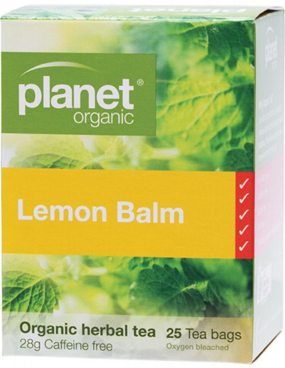 Planet Organic Herbal Tea Bags, 25 Pieces (Lemon Balm), 9321728001164