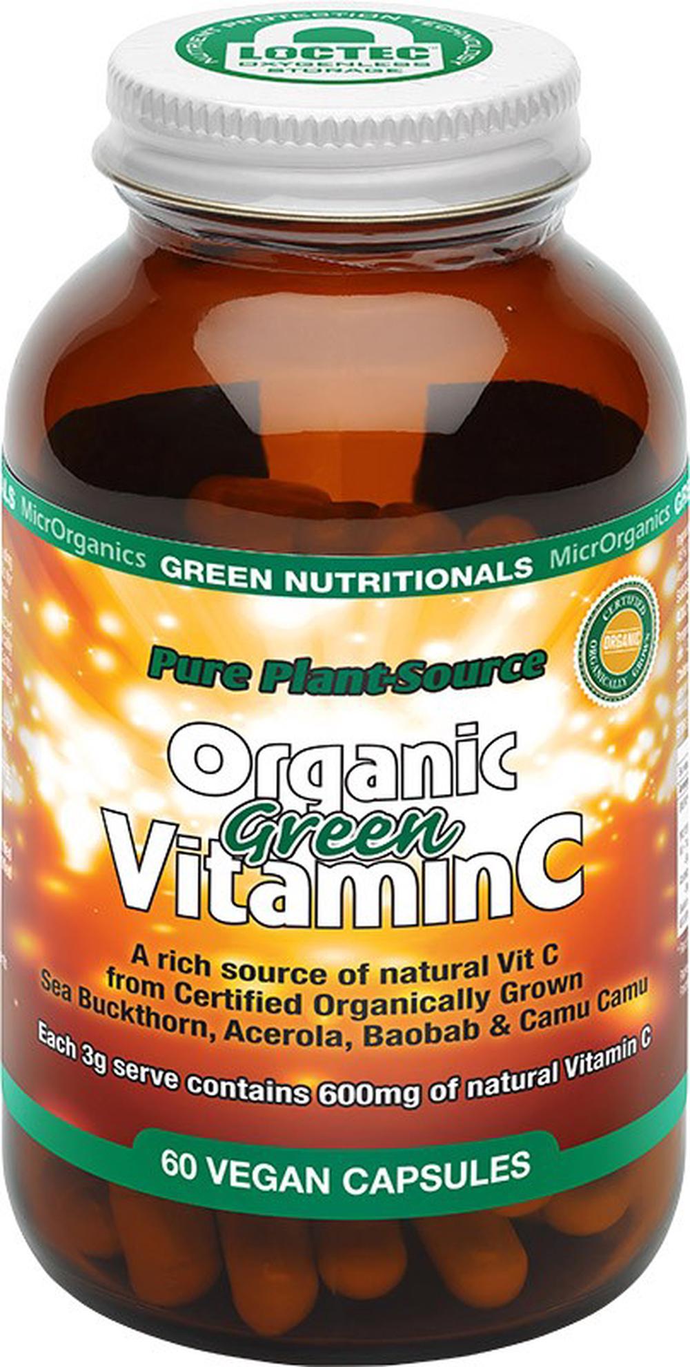 Organic Green Vitamin C Vegan, 60 Caps - 600mg, 9322837004220