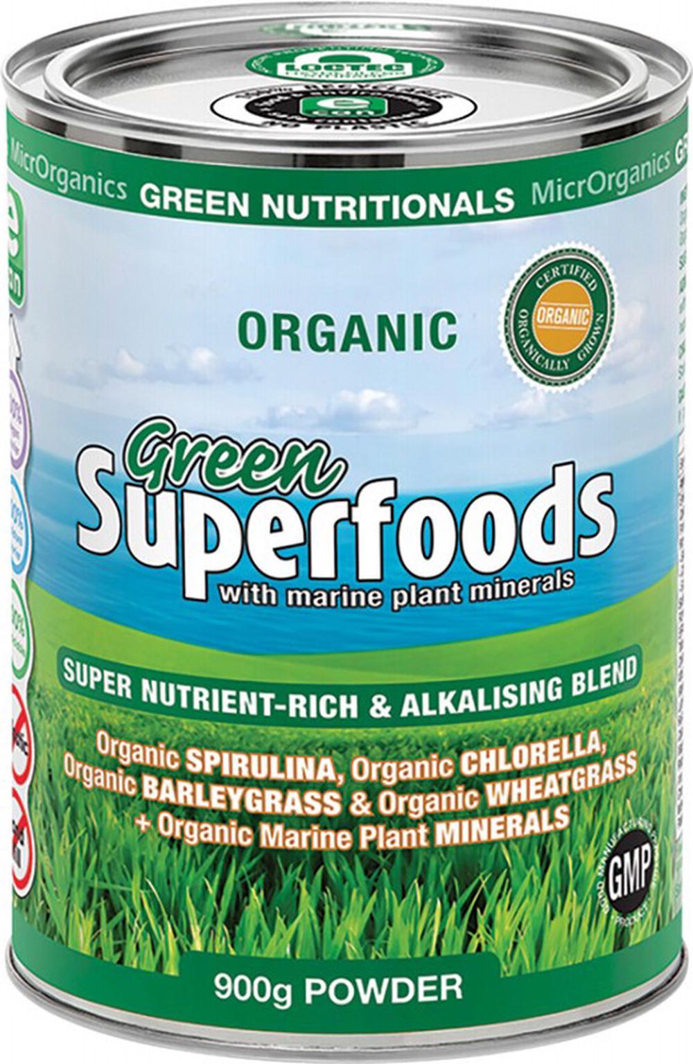 Organic Green Superfoods Powder - 900g, 9322837006798