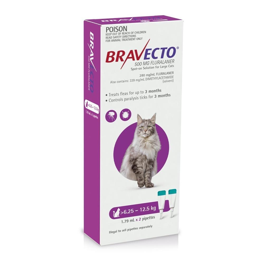 Topical Spot-On Flea & Tick Protection for Cats 6.25-12.5kg, 9322839023274
