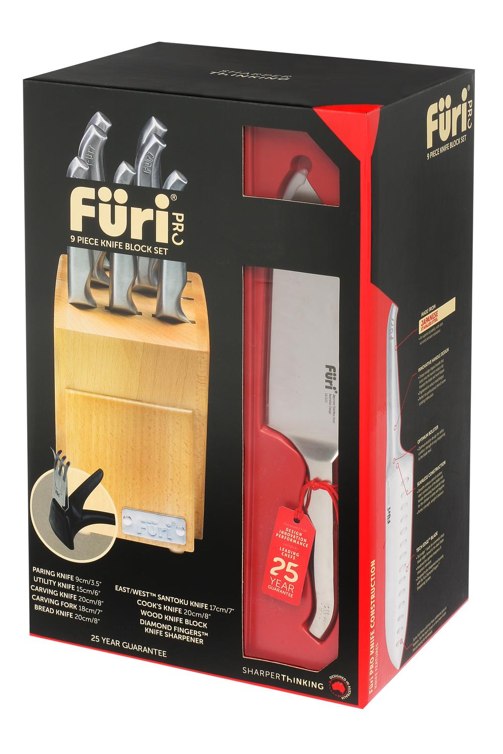 Furi Pro Wood Knife Block Set, 9 Piece Buy online at The Nile