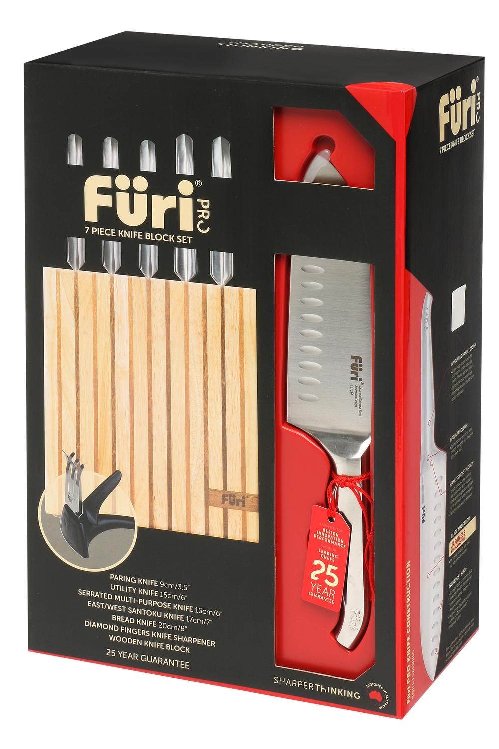 Furi Pro Wood Knife Block Set, 7 Piece Buy online at The Nile
