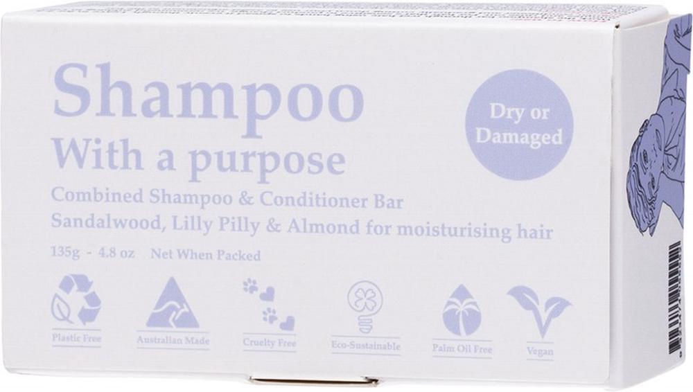 Shampoo & Conditioner Bar (Dry Or Damaged Hair) - 135g, 9323474055552
