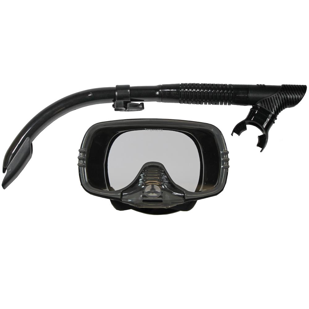 Stealth Executive Black Silicone Mask & Snorkel Set, 9325132039096