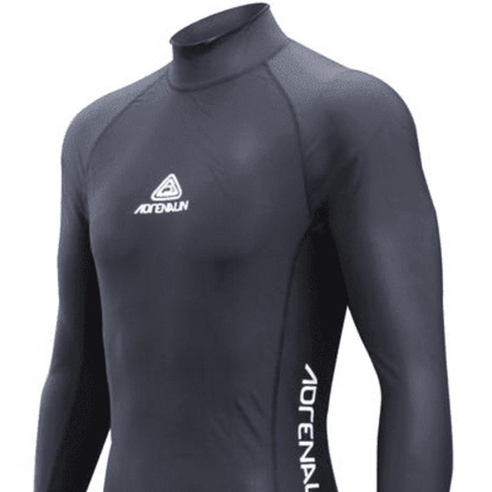 Men's Long Sleeve Rash Vest (Black), 9325132042171