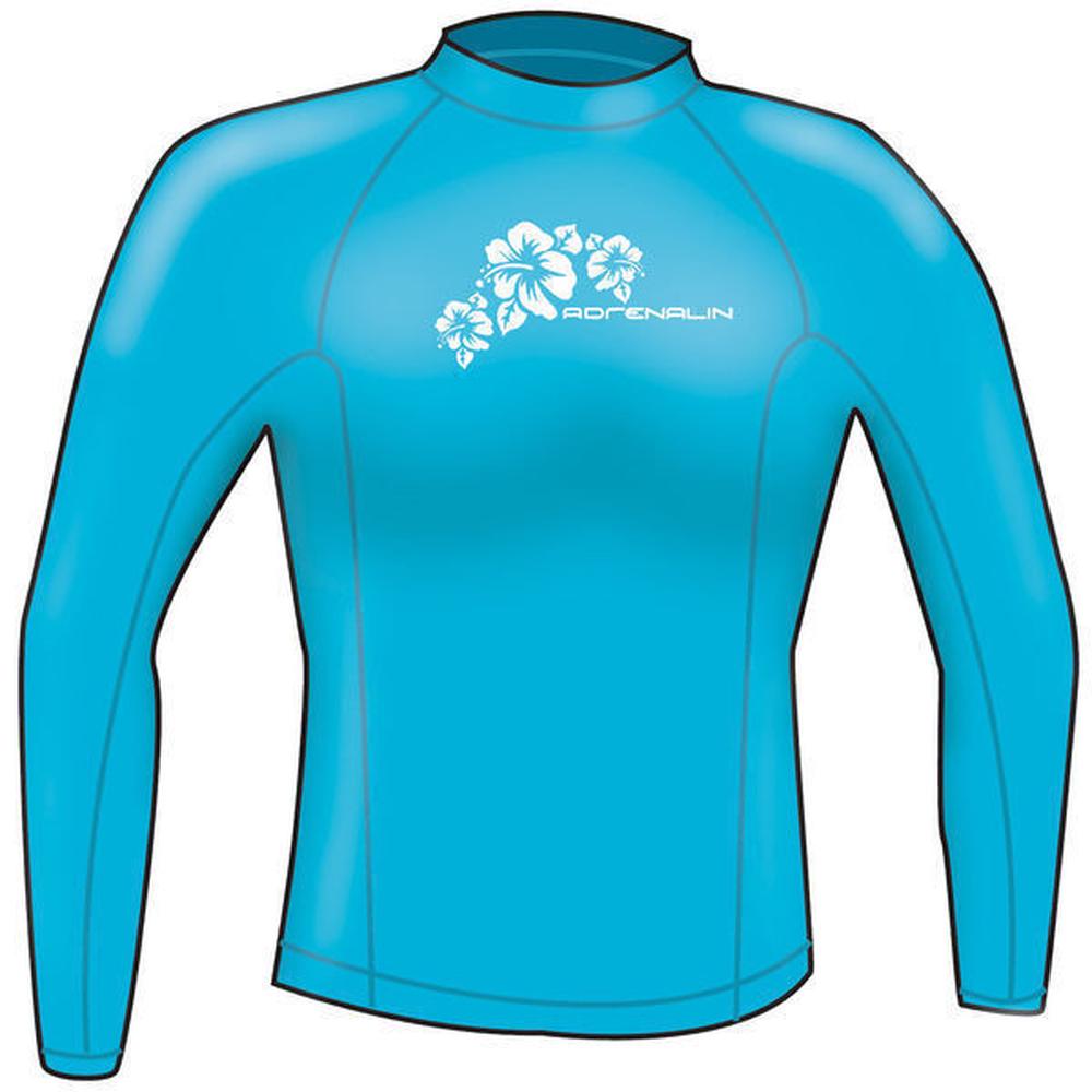 Adrenalin Lady Long Sleeve Rash Guard (Aqua) - 10, 9325132046216