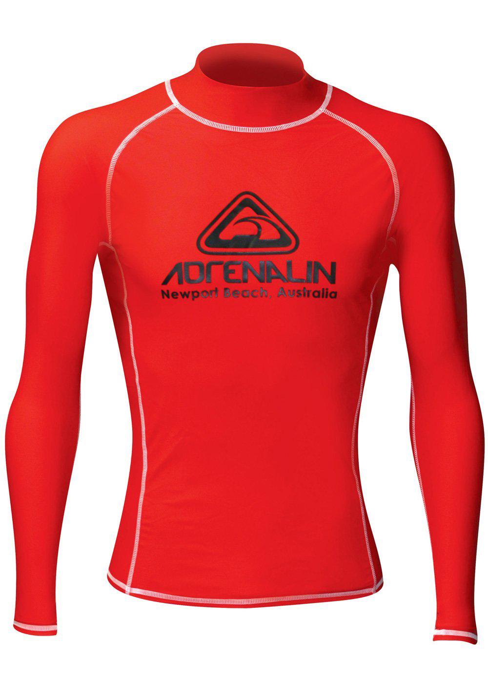 Adrenalin Rashie Vivid Long Sleeve Adult Rash Guard (Red) - Small, 9325132054815