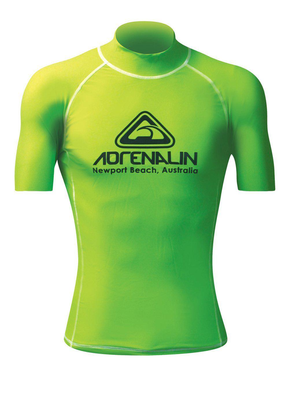 Adrenalin Rashie Vivid Short Sleeve Adult Rash Guard (Lime) - XXL, 9325132063008
