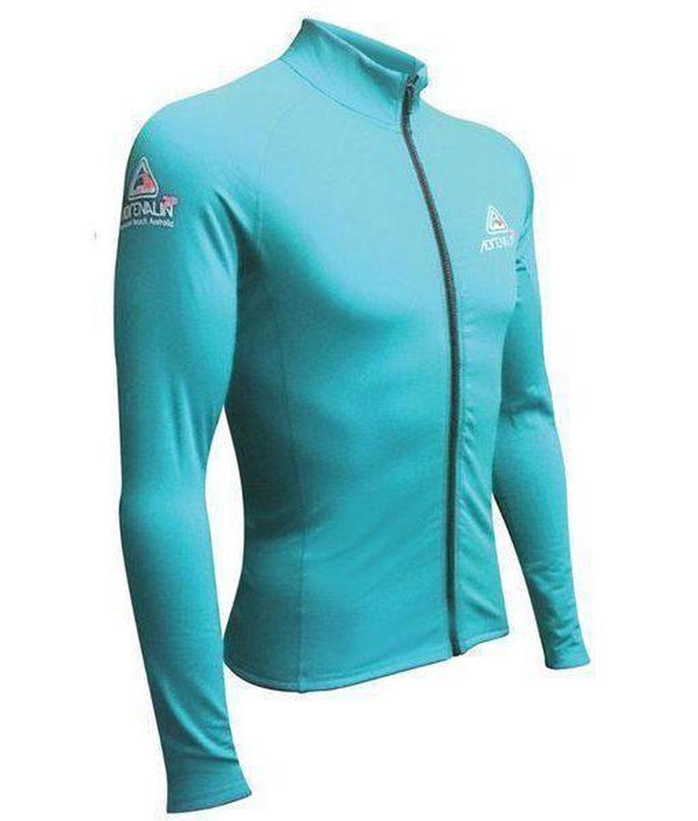 2P Thermal Ziptop Long Sleeve Rashtop (Aqua), 9325132063350