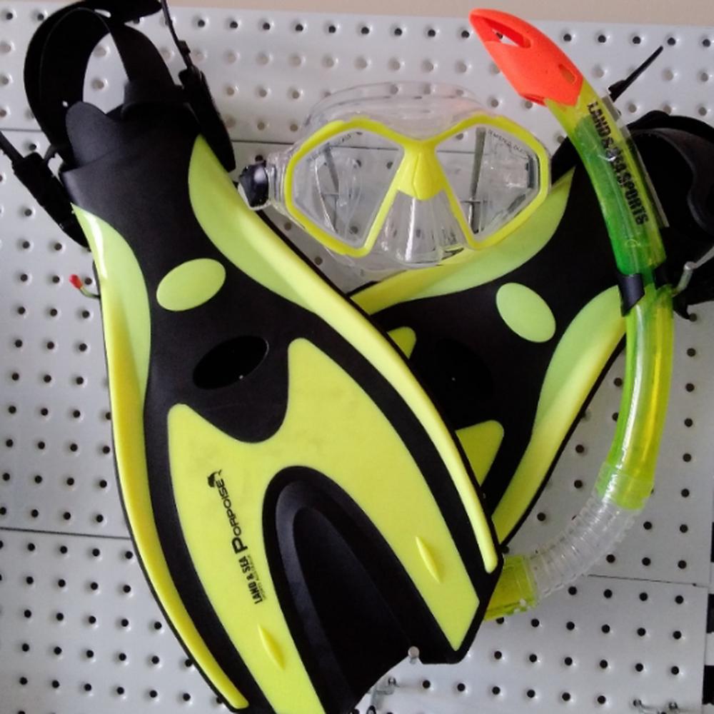 Land & Sea Sports Porpoise Snorkel Set (Yellow) - Small/Medium, 9325132069642