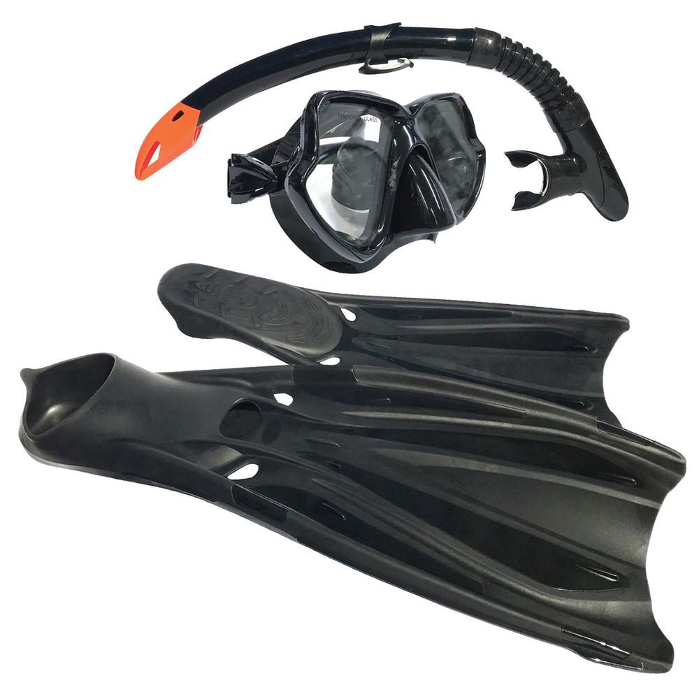 Land & Sea Sports Whitsunday Snorkel Set (Black) - Small, 9325132069703
