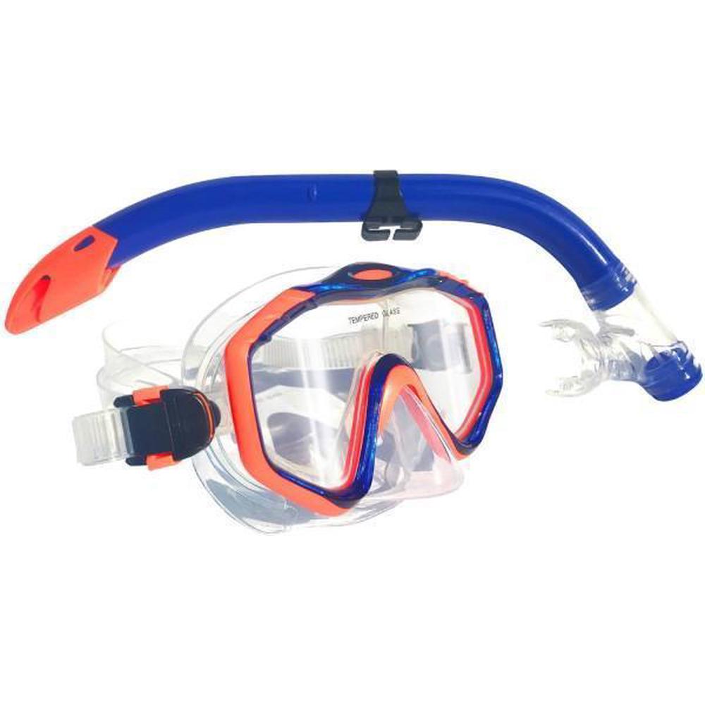 Seahorse Junior Silicone Mask and Snorkel Set (Blue), 9325132070044