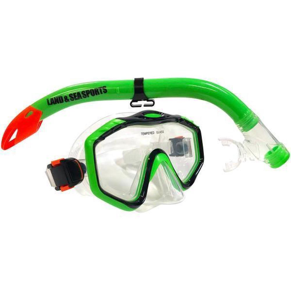 Seahorse Junior Silicone Mask and Snorkel Set (Lime), 9325132070051