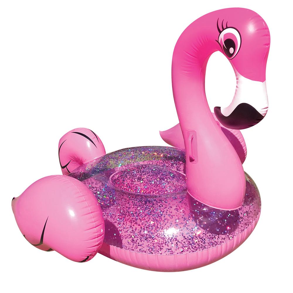 Bling Inflatable Flamingo Ring - 1.2 Metre, 9325132072451