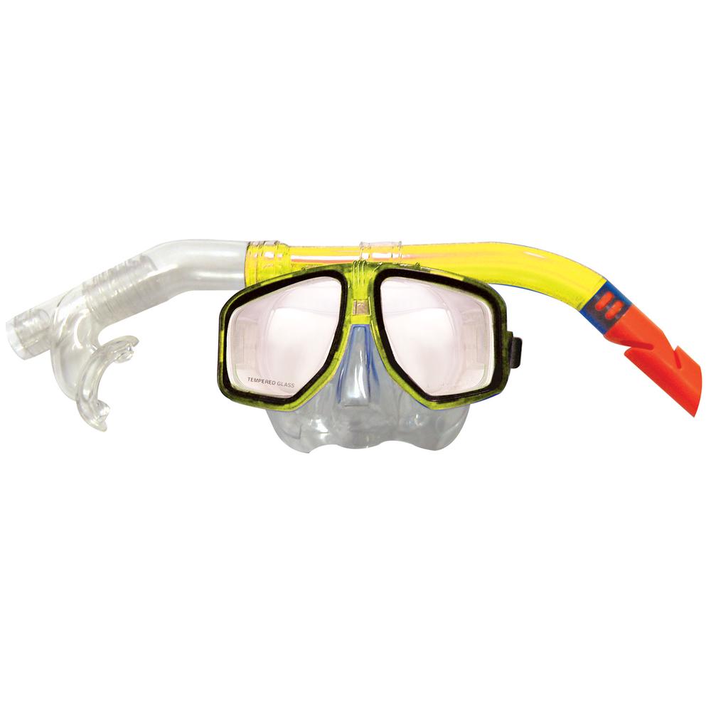 Land & Sea Atoll Silitex Mask & Snorkel Set (Yellow), 9325132073038