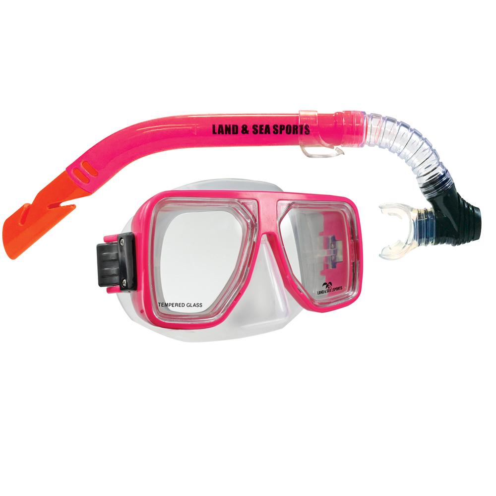 Land & Sea Bermuda Silicone Mask & Snorkel Set (Pink), 9325132073069