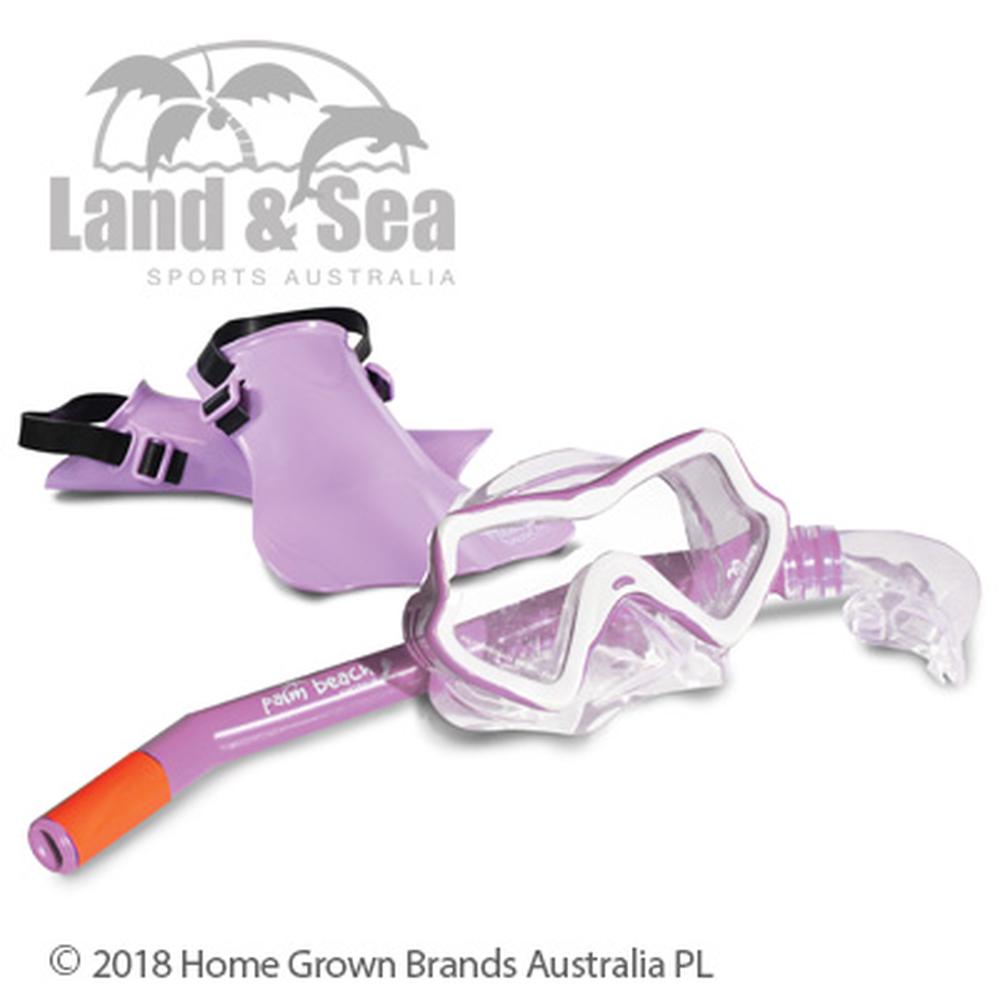 Kids Mask, Snorkel and Fin Set (Lilac), 9325132073199