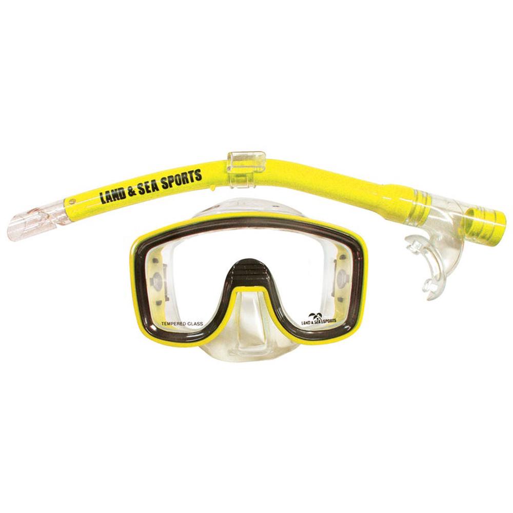 Lagoon Silitex Junior Mask & Snorkel Set (Neon Yellow), 9325132073885