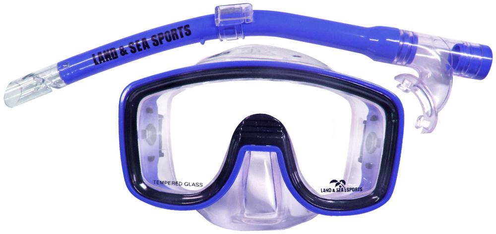 Land & Sea Lagoon Silitex Junior Mask & Snorkel Set (Trans Cobalt), 9325132073892