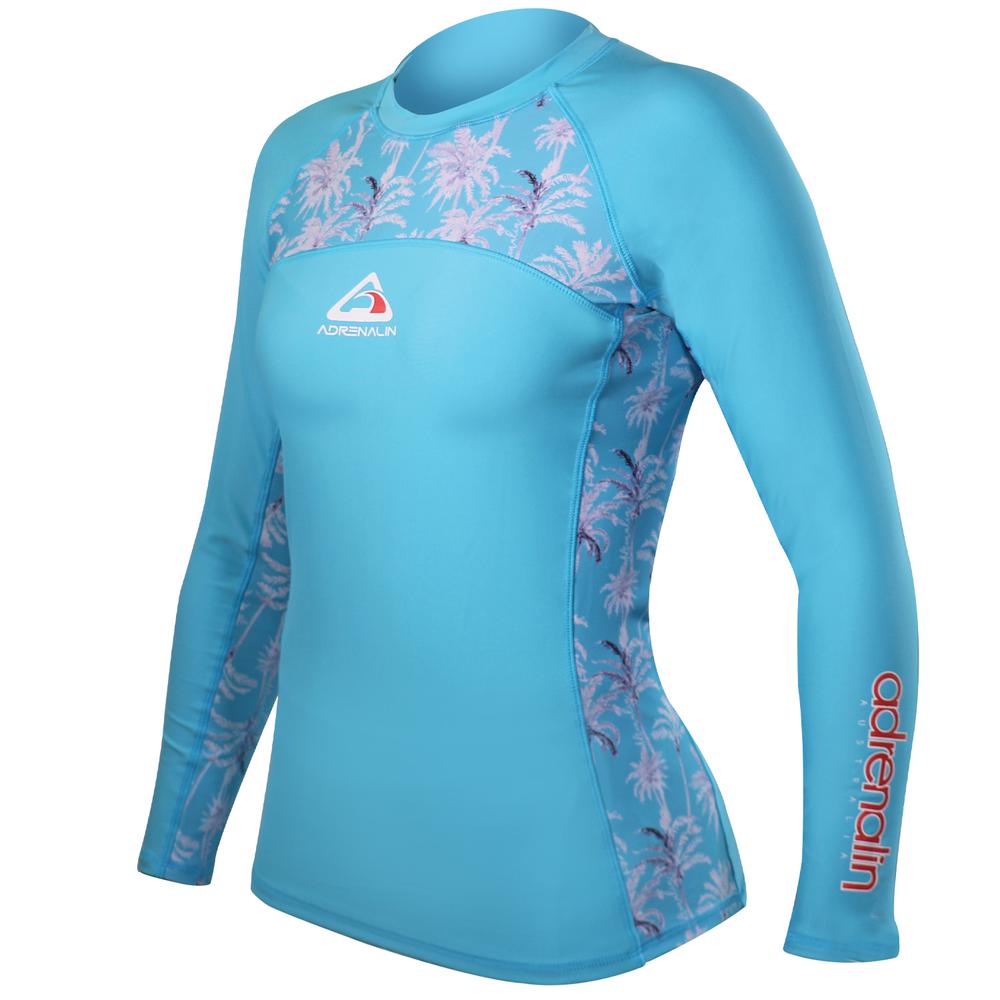 Adrenalin Beach Lady Long Sleeve Rashie (Aqua) - Size 6, 9325132074042