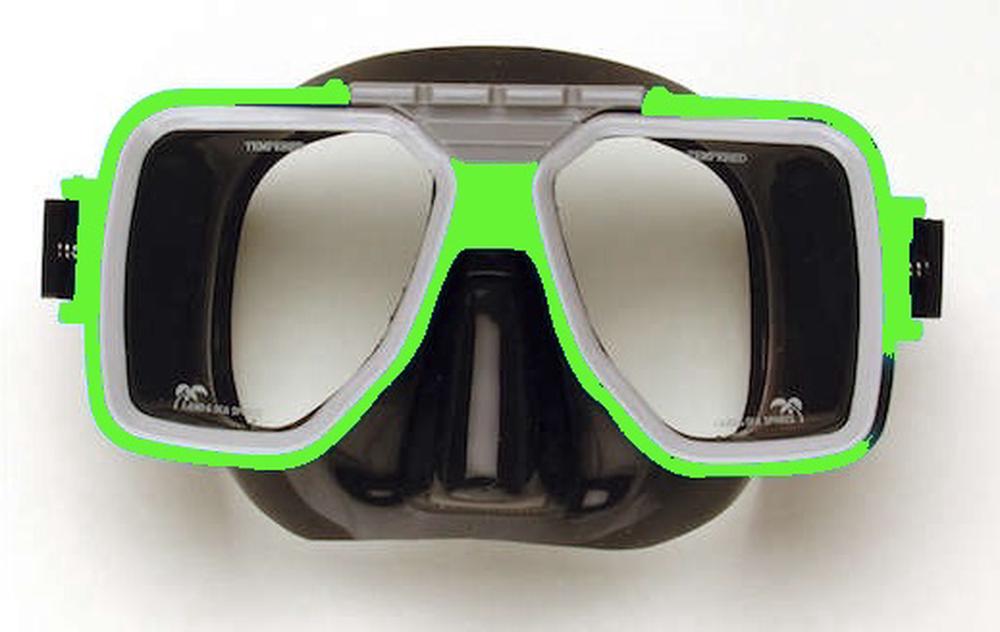 Land & Sea Sports Diplomat Silicon Black Mask (Green), 9325132074936