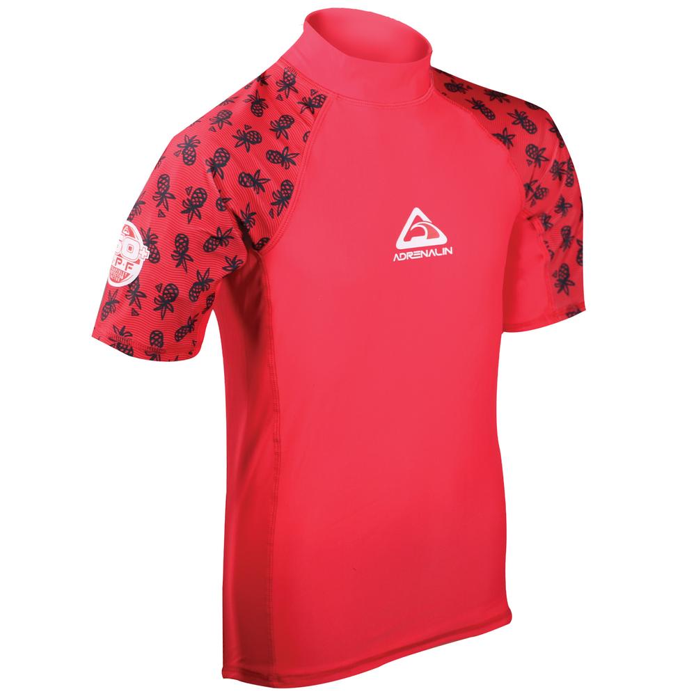 Adrenalin Beach Girls Short Sleeve Rashie (Crimson) - Size 4, 9325132075452