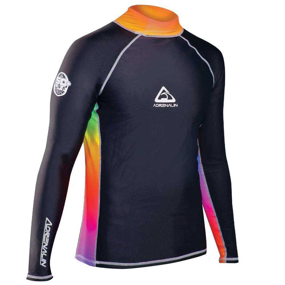 Adrenalin Beach Long Sleeve Adult Rash Guard (Rainbow) - XS, 9325132075605