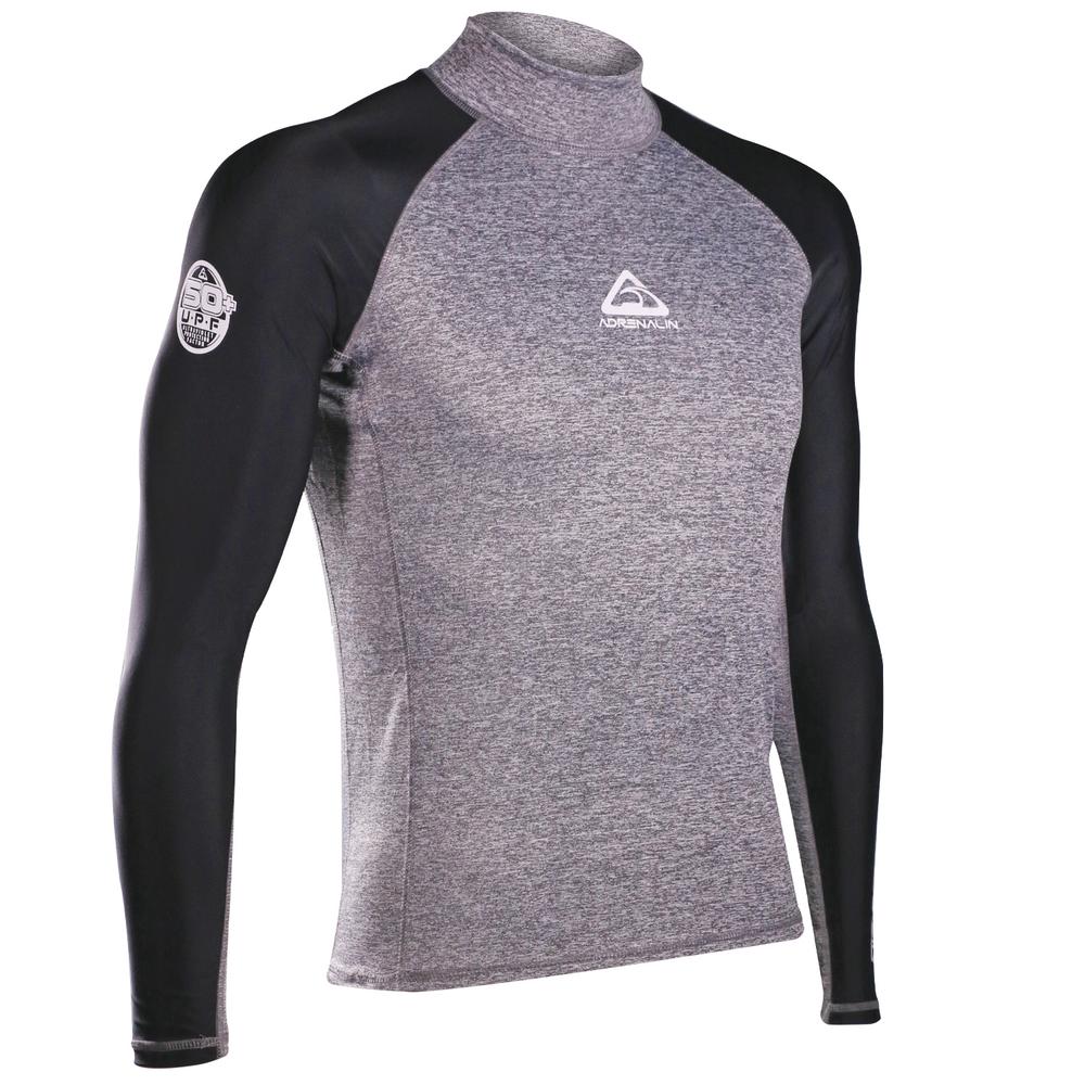Beach Mens Long Sleeve Rashie (Grey), 9325132075872